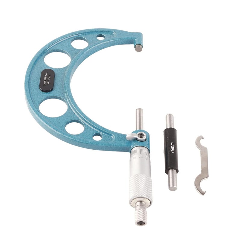 ZKEOOIVAt45q21emdb 14 Portable Stainless Steel Outside Micrometer With Wrench 0 01mm Accurate Thickness Measuring Tool - Image 2