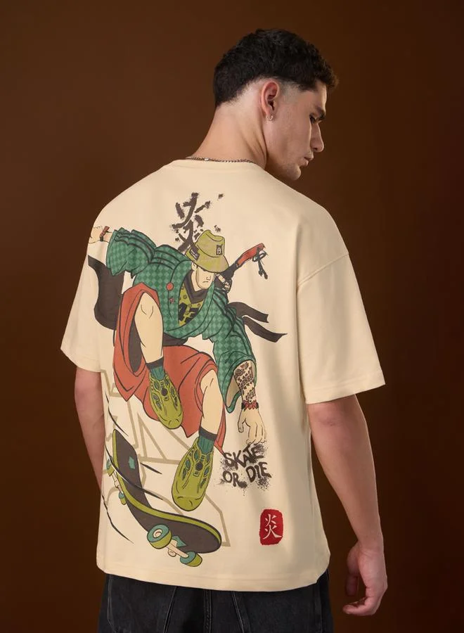 ذا سوليد ستور تيشيرت مقاس كبير بطبعة سكيتر للرجال