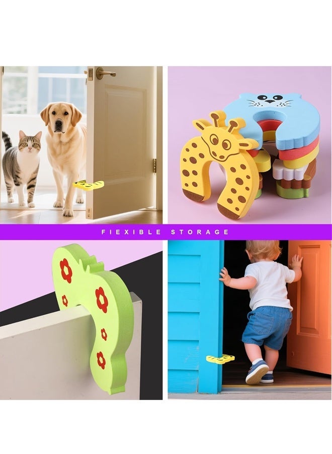 Door Stoppers,7Pcs Baby Proofing Corner Protector Baby Cartoon Animal Door Stop Soft Foam Cushion Baby Finger Protector,Prevent Child or Pet from Getting Locked in Room - Image 2