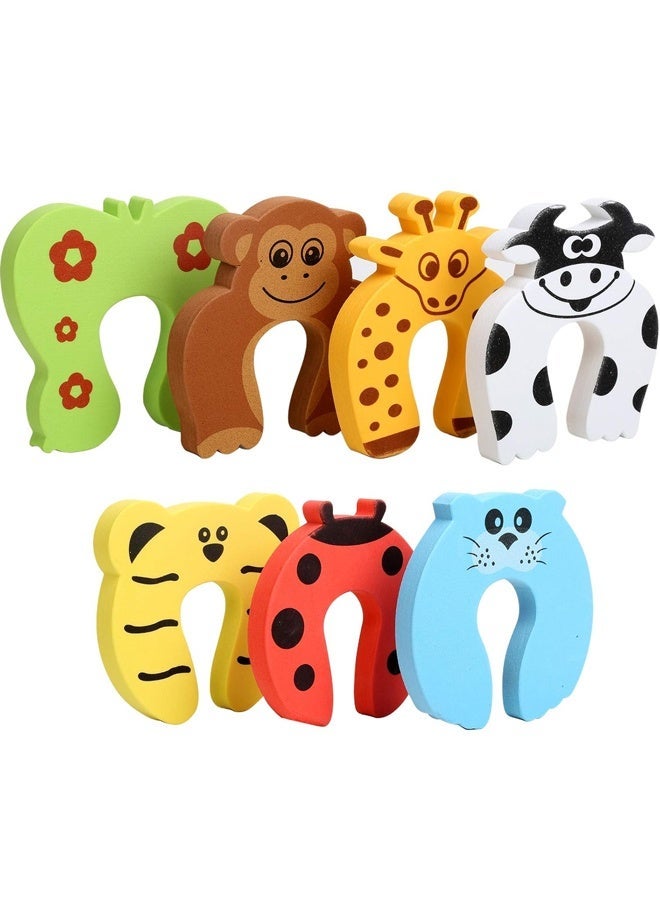 Door Stoppers,7Pcs Baby Proofing Corner Protector Baby Cartoon Animal Door Stop Soft Foam Cushion Baby Finger Protector,Prevent Child or Pet from Getting Locked in Room - Image 1