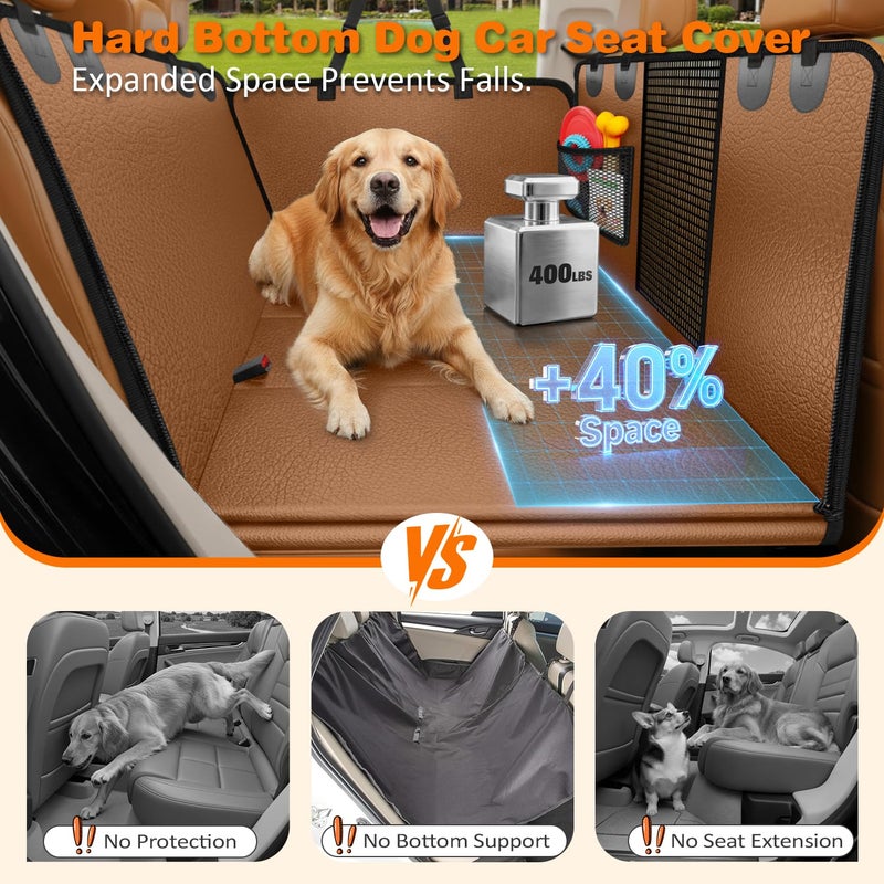 URPOWER Dog Car Seat Cover for Pets 100% Waterproof Seat Cover Hammock 600D Heavy Duty Scratch Proof Nonslip Durable Soft Back Seat Covers for Cars Trucks and SUVs - Image 2