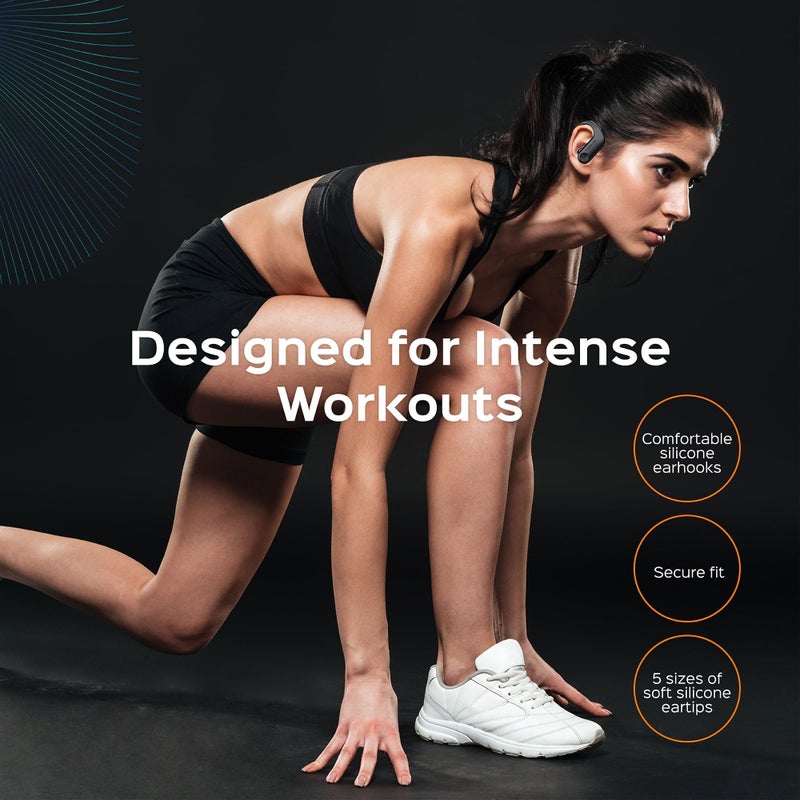 TREBLAB X3 Pro - Workout True Wireless Earbuds, Comfortable Earhooks, Bluetooth 5.3, Punchy Bass, Noise Isolation, 145H Playtime, IPX5 Waterproof, Sweatproof, 2 Mics for Calls, Sport Bluetooth Earbuds - Image 2