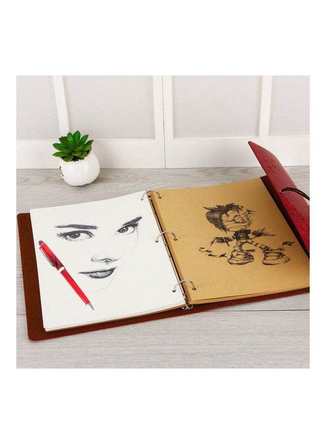 Leather Bound Vintage Notebook Brown - Image 3