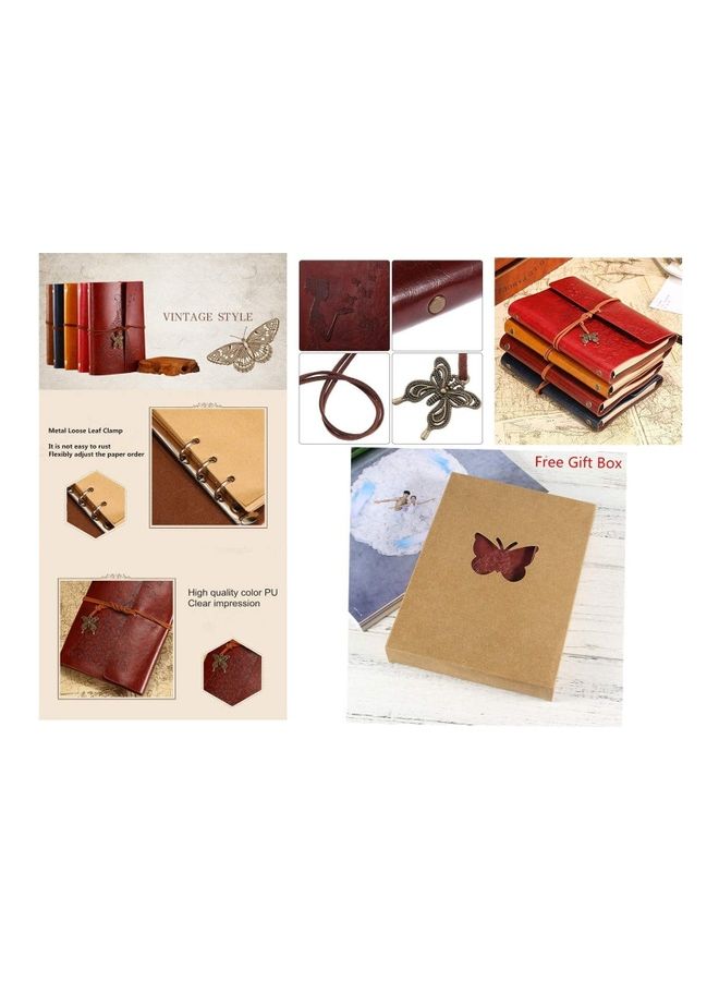 Leather Bound Vintage Notebook Brown - Image 5