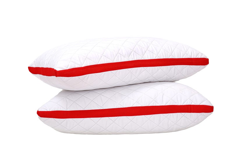 PAPAYA PAPAYA 2-Pack Bed Pillows for Sleeping Adjustable Soft Microfiber Pillows Standard Size Set of 2 - Luxury Quilted Pillows for Side Back Sleepers - White  - Image 1