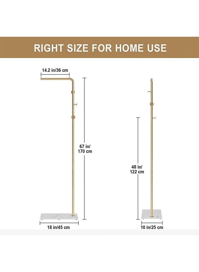 Hihonor - Metal Coat Rack with Marble Base,Heavy Duty Base,Handbag/Coat/Long Skirt,Suitable for Home/Hotel/Entryway - Image 1