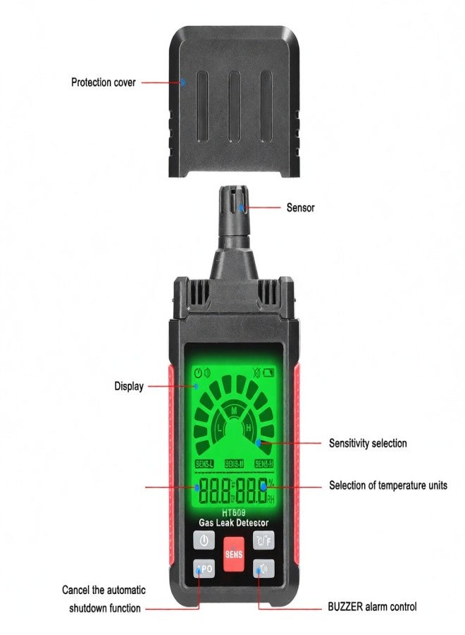 MAYILON Handheld Combustible Gases Leak Detector Natural Gases Leakage Tester Portable PPM Meter Combustible Gases Analyzer Pen - Image 3
