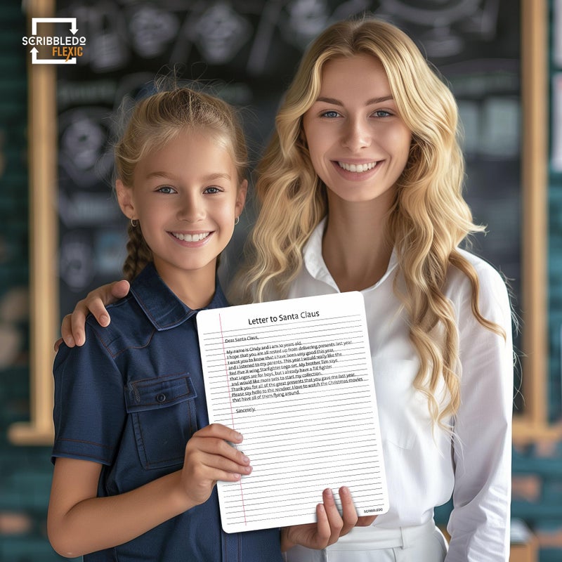 Scribbledo College Ruled Lined White Board Sheets for Students 9â€x12â€ Dry Erase Board with Lines Sheets Ruled Writing Whiteboard Sheets Homeschool Supplies Teacher Classroom Pack of 10 - Image 5