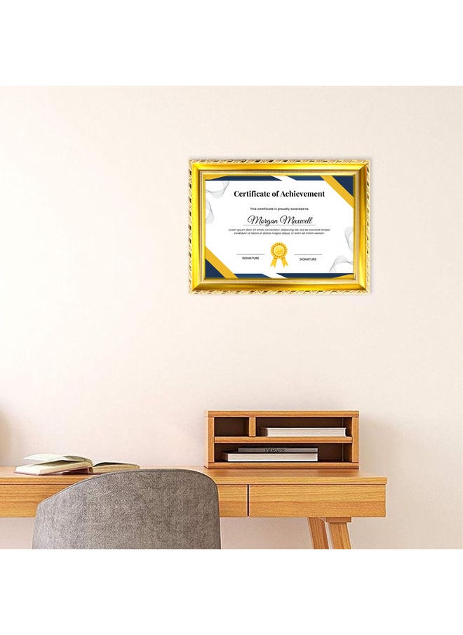 Classic Design A4 Document Certificate Frame –  Real Glass, Wall Mount Tabletop Display, Gold, 25x34cm Frame Size, 4Pcs - pzsku/Z32AECE01EA353B24E967Z/45/_/1734526068/a93382d0-8aae-4af3-bf87-411ab7bd6dbf