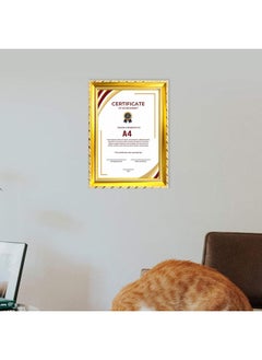 Decorhills Classic Design A4 Document Certificate Frame –  Real Glass, Wall Mount Tabletop Display, Gold, 25x34cm Frame Size, 4Pcs  - Image 2