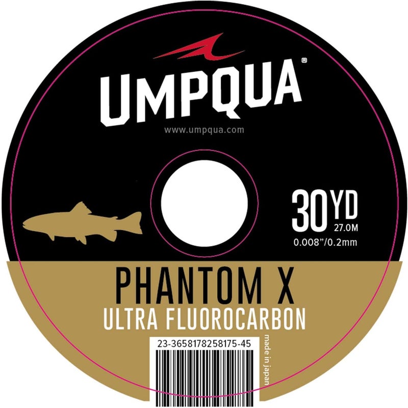Phantom X Fluorocarbon Fly Fishing Tippet, 30 Meters