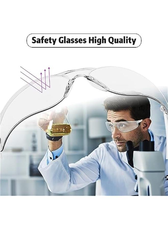 Arabest Clear Safety Glasses Bulk of 10 ANSI Z87.1 Protective Eyewear Scratch-Resistant for Work, Lab, Construction  - Image 4