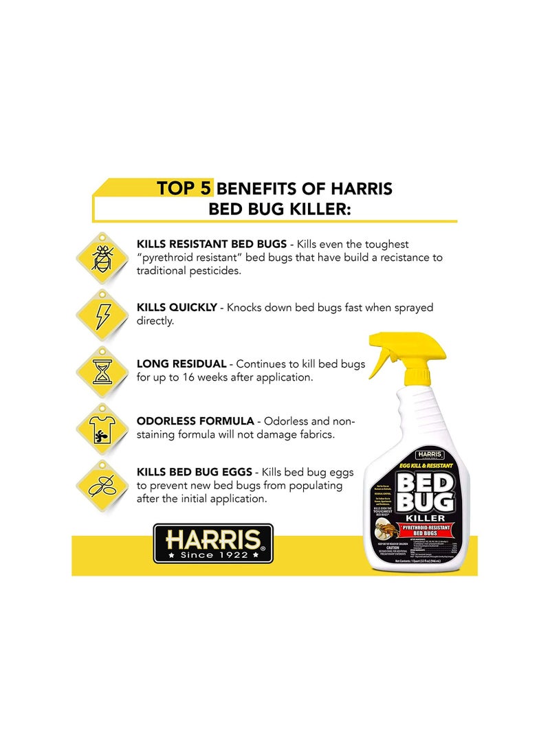 Harris - Harris Pyrethroid Resistant Bed Bug Killer 32 oz - Image 1
