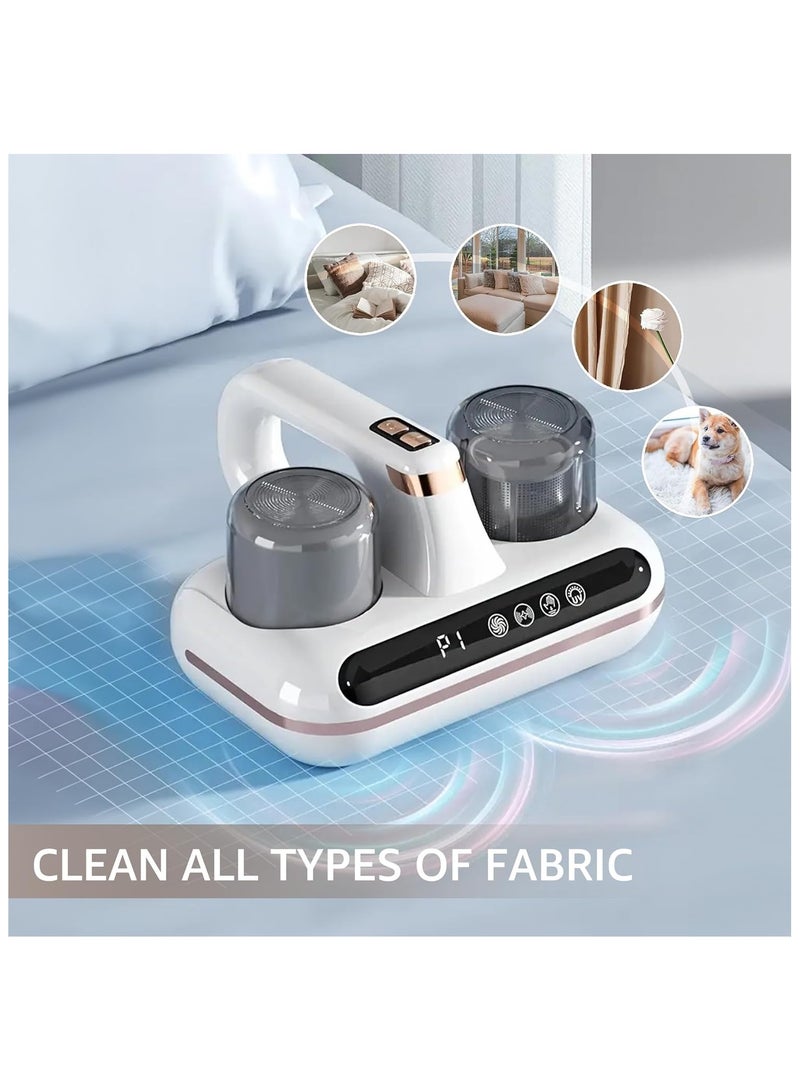 XVersion Mattress Vacuum Cleaner, Dust Mite Cleaner, 8kPa & 10kPa Suction Dual Mode Bed Vacuum with Digital Screen, HEPA Filter & 210ml Dust Bin 100W for Bed Pillow Sofa Carpets Couch (Double Cup) - Image 2