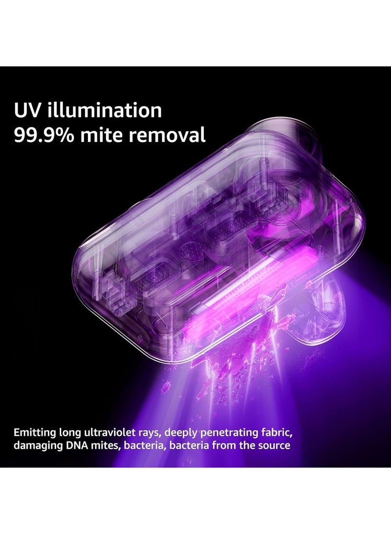 XVersion Mattress Vacuum Cleaner, Dust Mite Cleaner, 8kPa & 10kPa Suction Dual Mode Bed Vacuum with Digital Screen, HEPA Filter & 210ml Dust Bin 100W for Bed Pillow Sofa Carpets Couch (Double Cup) - Image 4