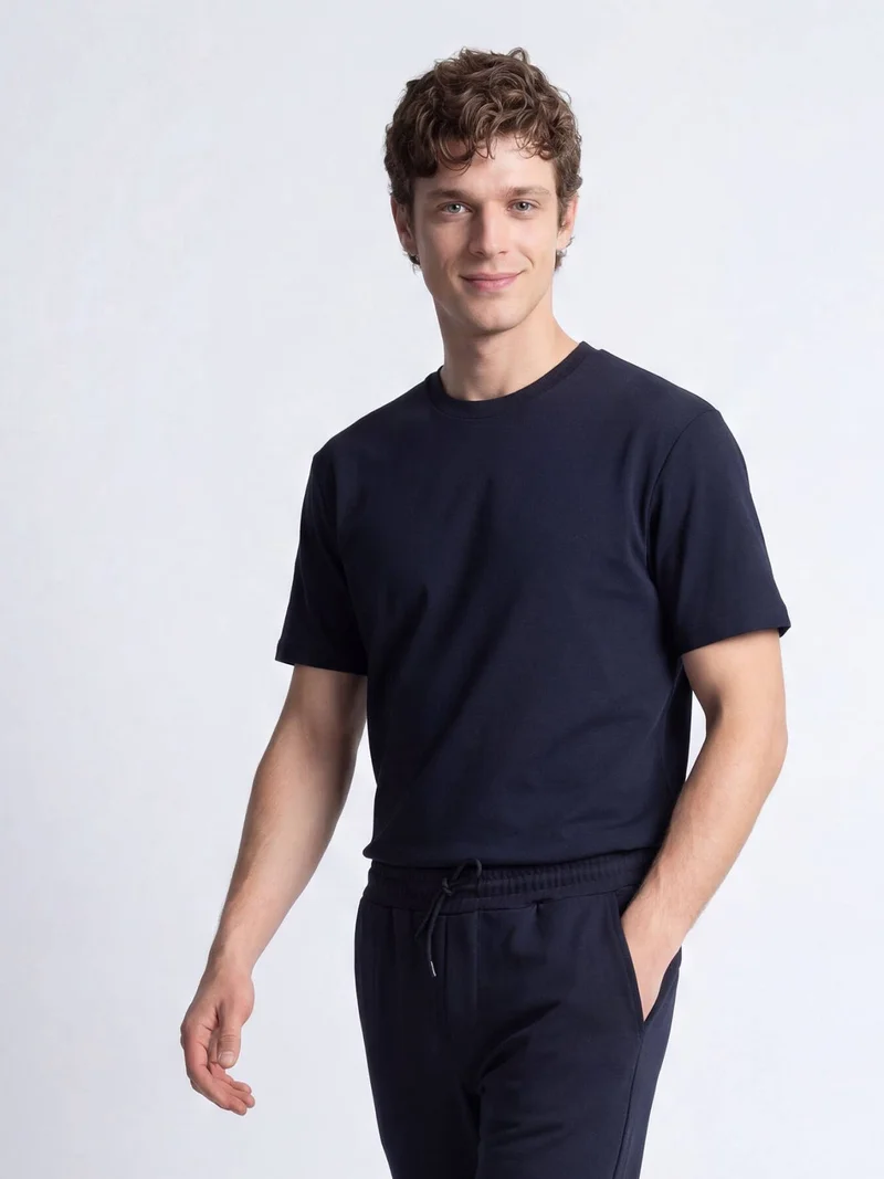 Kip Navy Blue Plain T-Shirt