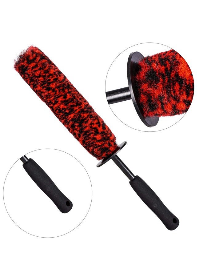 bzczh 3 Pcs Soft Tire Brushes for Cleaning Tires Kit - 1x Synthetic Soft Car Tire Rim Brush，1x Long Handle Cleaning Brush and 1x Car Detail Brush, Clean Dirty Tire… - Image 4