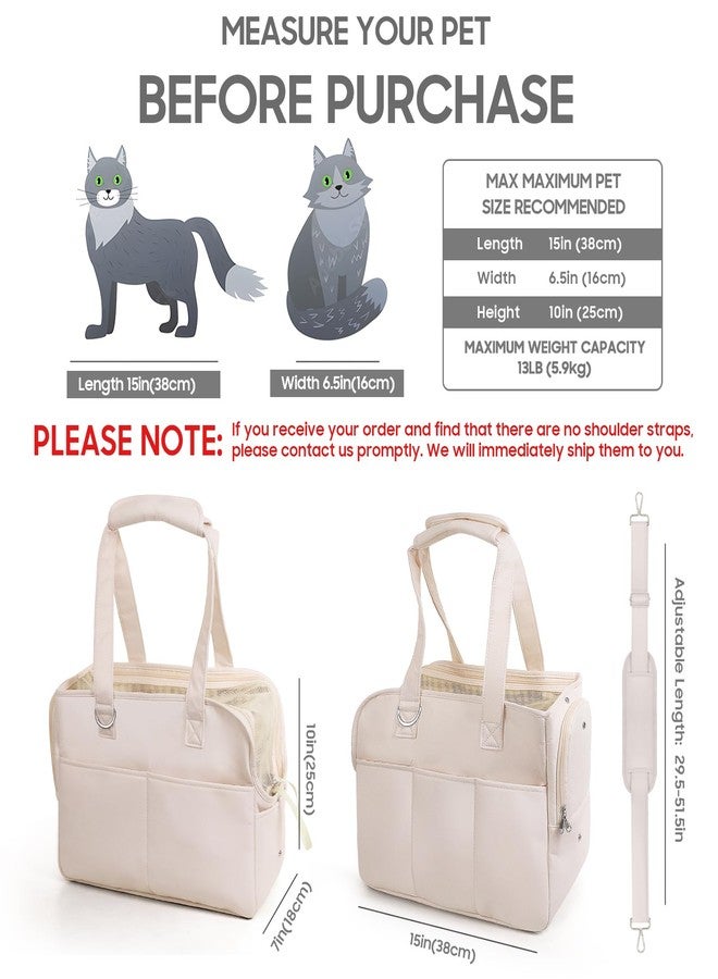 JourCraf Dog Carriers for Small Dogs, Soft Sided Folding Dog Purse for Dogs Medium Cats Puppies up to 13 Lbs, Washable Breathable Puppy Carrier for Outdoor Travel (Small Beige) - Image 2