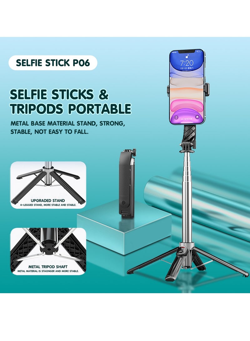Aluminum Alloy Selfie Stick Bluetooth Mobile Phone Selfie Stand Portable Foldable Tripod Stable Live Stand Camping Accessories for Taking Photos, Recording Videos, Live Broadcasting Telescopic to 1 Meter  - Image 2