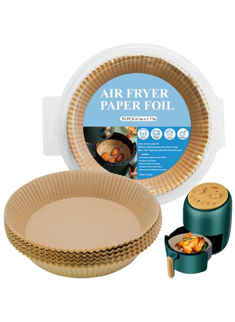 Beauenty 100 PCS Air Fryer Disposable Paper Liners, Non-Stick Parchment Paper for Air Fryer Liners Baking Paper, 6.3inch/16cm Brown (Round)  - Image 4