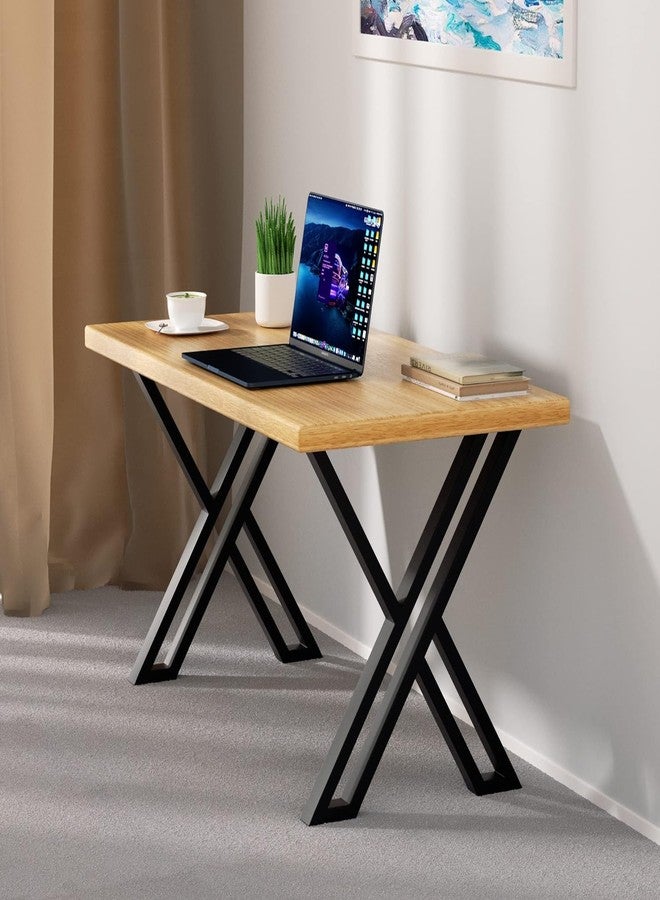HIRVALL Metal Table Legs, X-Shaped Industrial Desk 28 Inch, Set of 2 Heavy Duty Furniture for Dining, Office Desk, Coffee, Console (28" H X24 W) - Image 1