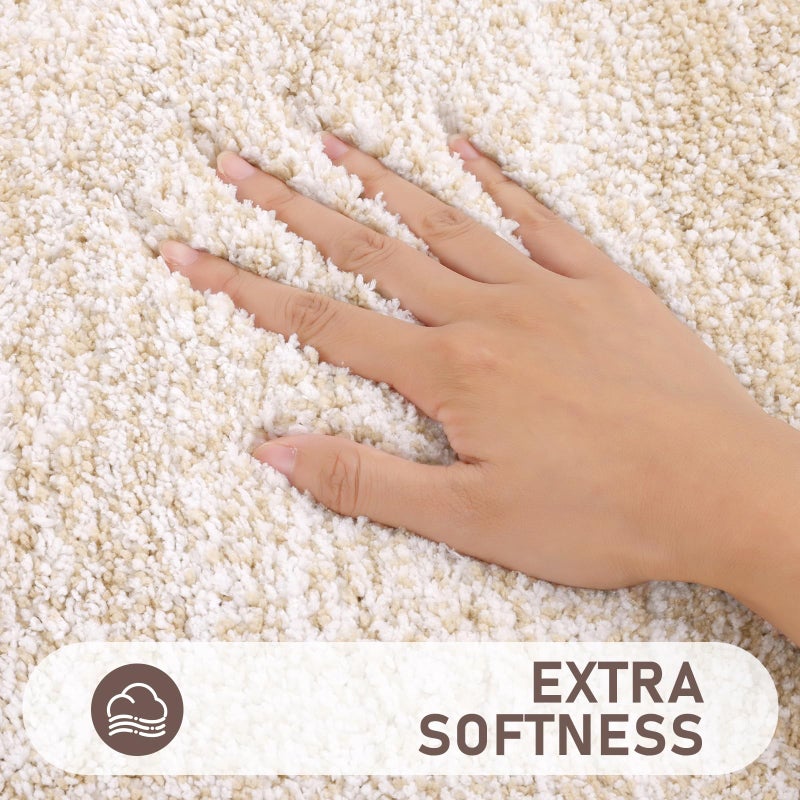 Bsmathom Bathroom Rugs Sets 4 Piece with Toilet Cover, Plush Shaggy Bath Rugs Set Non Slip Washable, Absorbent Microfiber Bath Mat with U-Shaped Contour Toilet Mat for Bathroom, Dark Coffe - Image 3