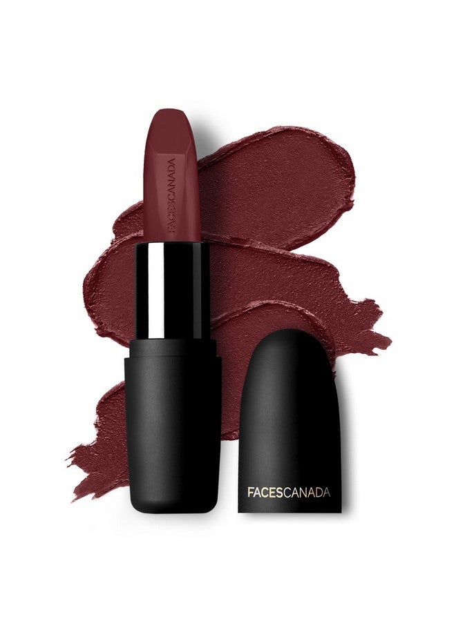 Facescanada أحمر شفاه غير وزني - نبيذ روج 30 (مارون)، 4.5 جرام | لون شفاه عالي الصبغة | انزلاق سلس بضغطة واحدة | يرطب ويغذي الشفاه | غني بفيتامين E وزيت الجوجوبا وزيت اللوز - Image 1