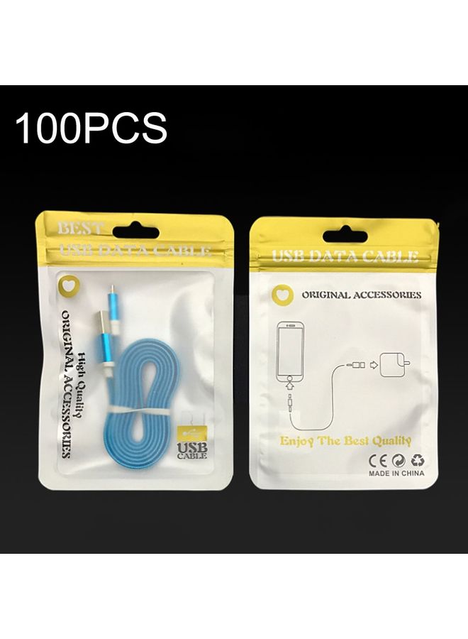 HuHa 100PCS XC-0014 USB Data Cable Packaging Bags Pearl Light Ziplock Bag, Size: 11x18cm (Gold)  - Image 1