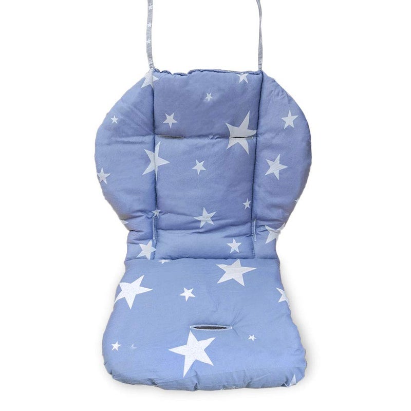 Kocpudu High Chair Cushion, High Chair Pad, Seat Cushion, Baby High Chair Cushion, Soft and Comfortable, Light and Breathable, Make The Baby More Comfortable(Blue Stars Pattern) - Image 1