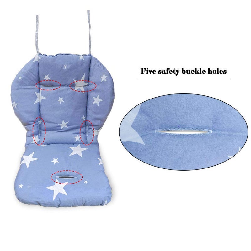 Kocpudu High Chair Cushion, High Chair Pad, Seat Cushion, Baby High Chair Cushion, Soft and Comfortable, Light and Breathable, Make The Baby More Comfortable(Blue Stars Pattern) - Image 3