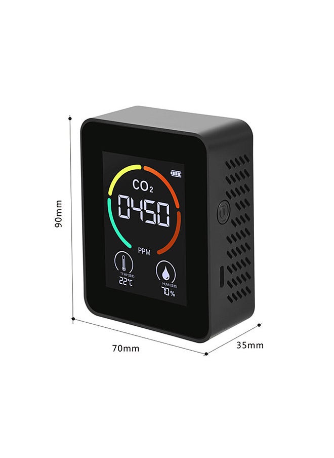 Generic CO2 Air Detector Carbon Dioxide Detector Agricultural Production Greenhouse CO2 Monitor Black  - Image 2