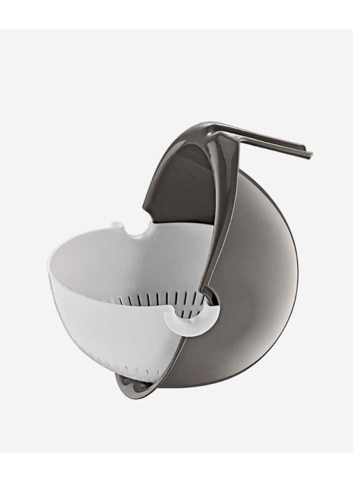 Smartware Turkey Rotta Movable Strainer & Rotating Colander Bowl 2-in-1 - Multi-functional Fruit & Vegetable Washer with Ergonomic Handle - Modern Grey. - Image 1