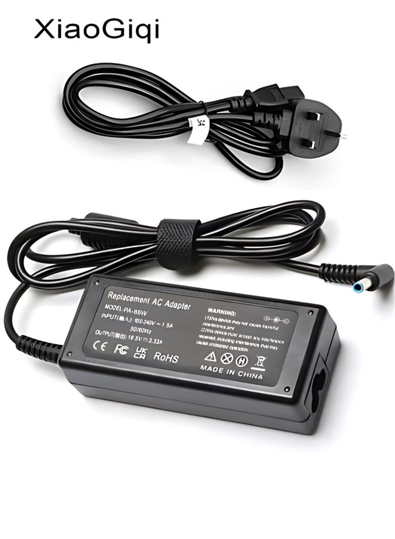 الآلة الصغيرة شاحن لابتوب 45 واط من HP لأجهزة HP، طاقة 45 واط بجهد 19.5 فولت وتيار 2.33 أمبير، متوافق مع HP Stream 11 و13 و14 وPavilion وEliteBook Folio وSpecter وPavilion TouchSmart وSpecter Ultrabook (4.5 مم × 3 مم) - Image 1