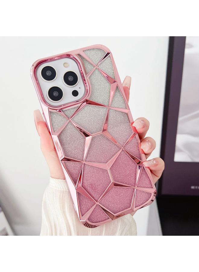 زبون جراب لهاتف iPhone 11 Pro Max، جراب هاتف TPU مطلي بالكهرباء، مكعب مائي لامع متدرج اللون - Image 1