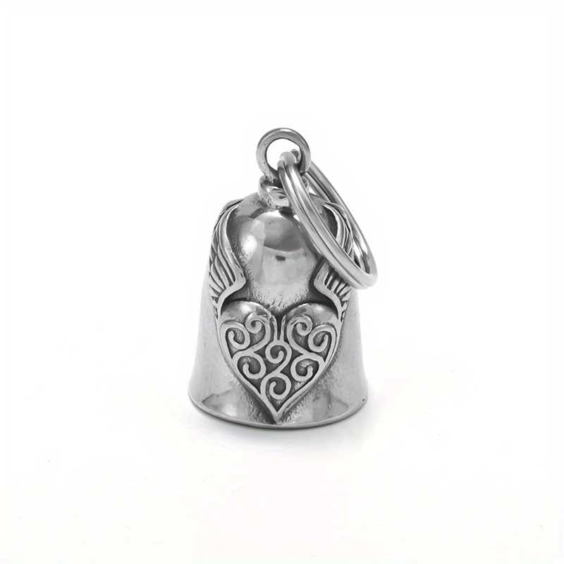 Hito Vintage Motorcycle Style Metal Bell Pendant Keychain Biker Accessory - Image 1