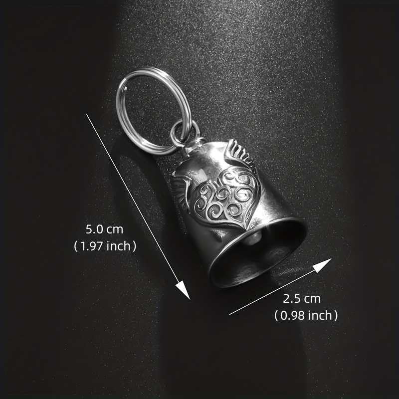Hito Vintage Motorcycle Style Metal Bell Pendant Keychain Biker Accessory - Image 3
