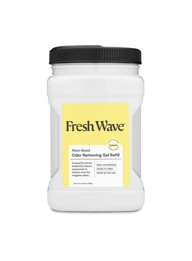 Fresh Wave جل إعادة تعبئة لإزالة الروائح برائحة الليمون من فريش ويف، 63 أونصة - ماصات روائح أكثر أمانًا للمنزل، مزيل روائح طبيعي من النباتات، كل 15 أونصة تدوم 30-60 يومًا، للطهي، القمامة والحيوانات الأليفة - Image 1