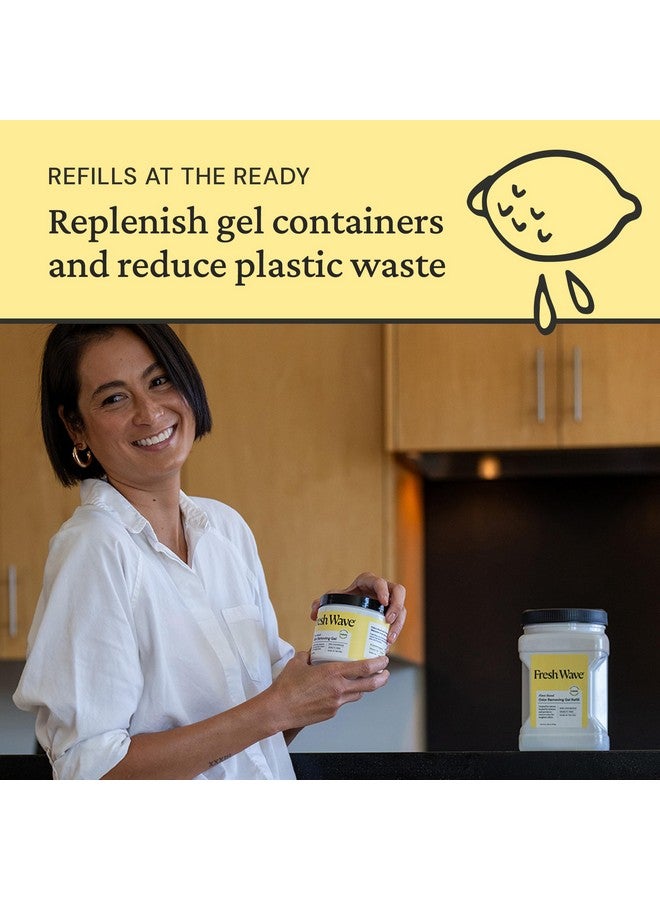 Fresh Wave جل إعادة تعبئة لإزالة الروائح برائحة الليمون من فريش ويف، 63 أونصة - ماصات روائح أكثر أمانًا للمنزل، مزيل روائح طبيعي من النباتات، كل 15 أونصة تدوم 30-60 يومًا، للطهي، القمامة والحيوانات الأليفة - Image 5