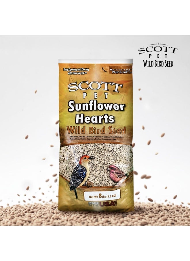Scott Scott Pet Wild Bird Seed, Sunflower Hearts, 8 lbs Bag, No Mess, For All Feeder Types, Great Source of Protein, Food for Outside Wild Birds  - Image 3