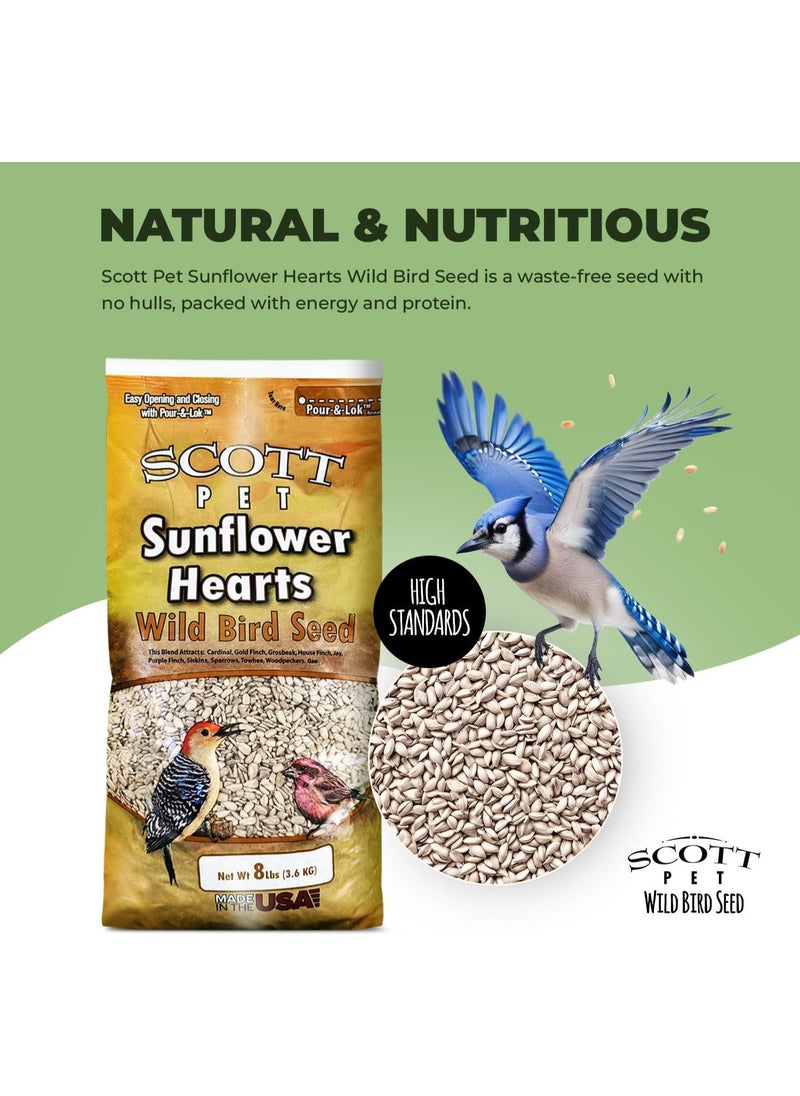 Scott Scott Pet Wild Bird Seed, Sunflower Hearts, 8 lbs Bag, No Mess, For All Feeder Types, Great Source of Protein, Food for Outside Wild Birds  - Image 4