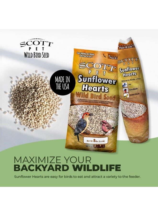 Scott Scott Pet Wild Bird Seed, Sunflower Hearts, 8 lbs Bag, No Mess, For All Feeder Types, Great Source of Protein, Food for Outside Wild Birds  - Image 2