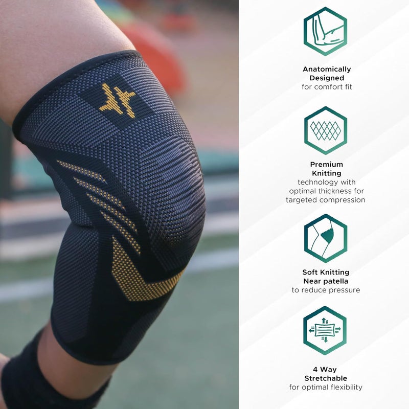 PulseITElboX Elbow Support for Joint Stability and Pain Relief | Breathable, Lightweight Design for Sports, Arthritis, Workouts, and Exercise | Promotes Easy, Comfortable Elbow Movement (1-Pair) (L) - Image 3