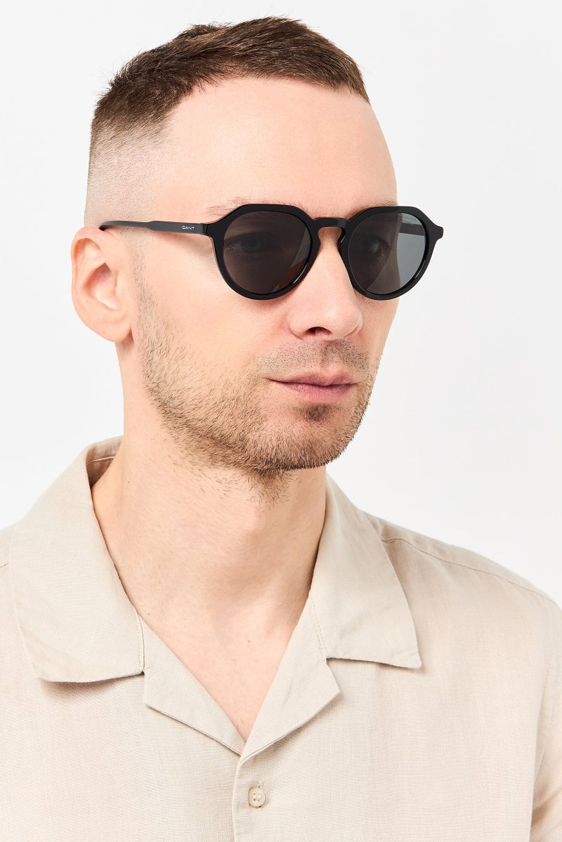 GANT Men GA00024 01A Round Sunglasses, Black - Image 2