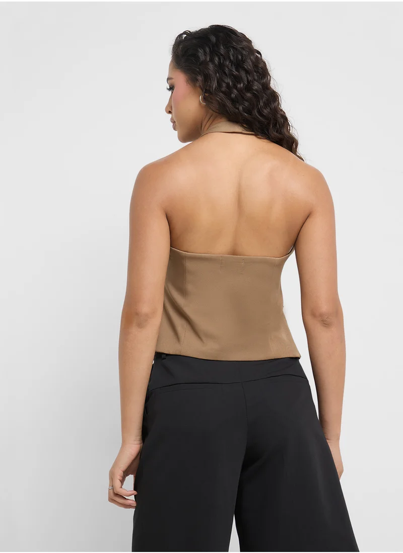 جينجر Halter Neck Vest With Utility Pockets
