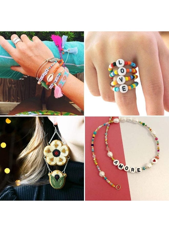 IBAMA - Ibama Diy Handmade Beads With 7mm Alphabet Letter Patterns And 3mm Color Rice Beads For Necklaces, Bracelets, Jewelry Making Kits 5000Pcs, Multi Color - Image 1