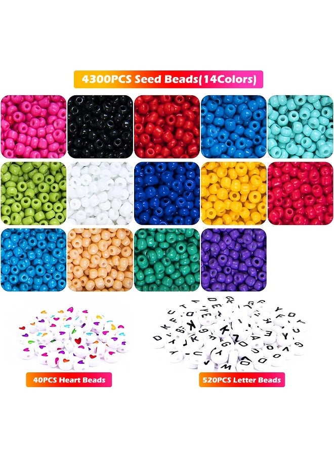 IBAMA - Ibama Diy Handmade Beads With 7mm Alphabet Letter Patterns And 3mm Color Rice Beads For Necklaces, Bracelets, Jewelry Making Kits 5000Pcs, Multi Color - Image 1