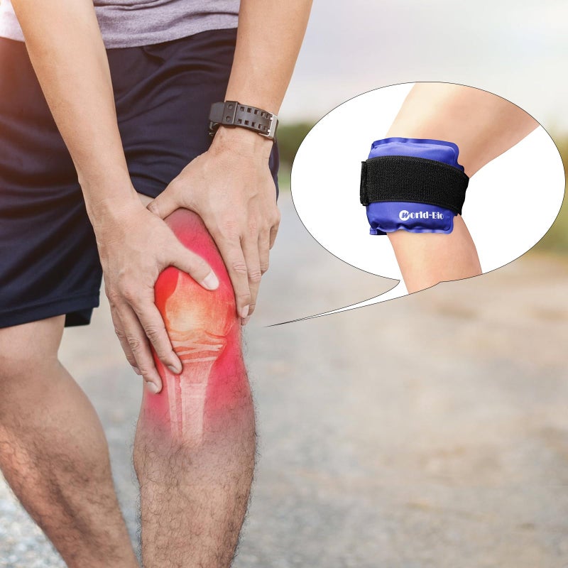 WORLD-BIO Ice Pack Wrap for Injuries, 2 Packs Reusable Hot Cold Packs Surgery Recovery, Joint Pain, Muscle Soreness,Inflammation,Adjustable & Flexible Cold Ice Pack Wrap for Knee, Back, Elbows, Wrists and Legs - Image 3