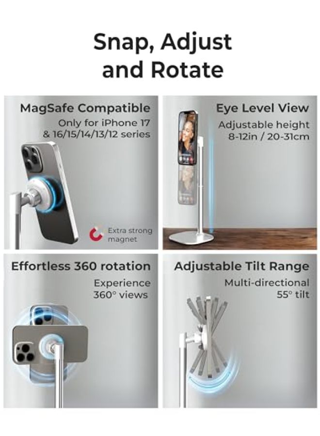 Cooper MagStand - Height Adjustable Stand for Desk, iPhone Holder for Desk, MagSafe Stand for iPhone 17 (Pro Max)16/15/14/13/12 (Black) - Image 3