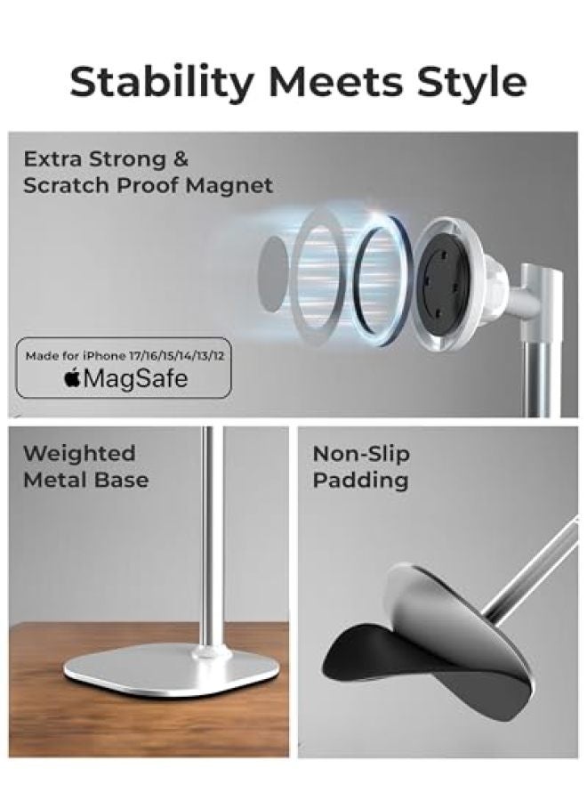 Cooper MagStand - Height Adjustable Stand for Desk, iPhone Holder for Desk, MagSafe Stand for iPhone 17 (Pro Max)16/15/14/13/12 (Black) - Image 4
