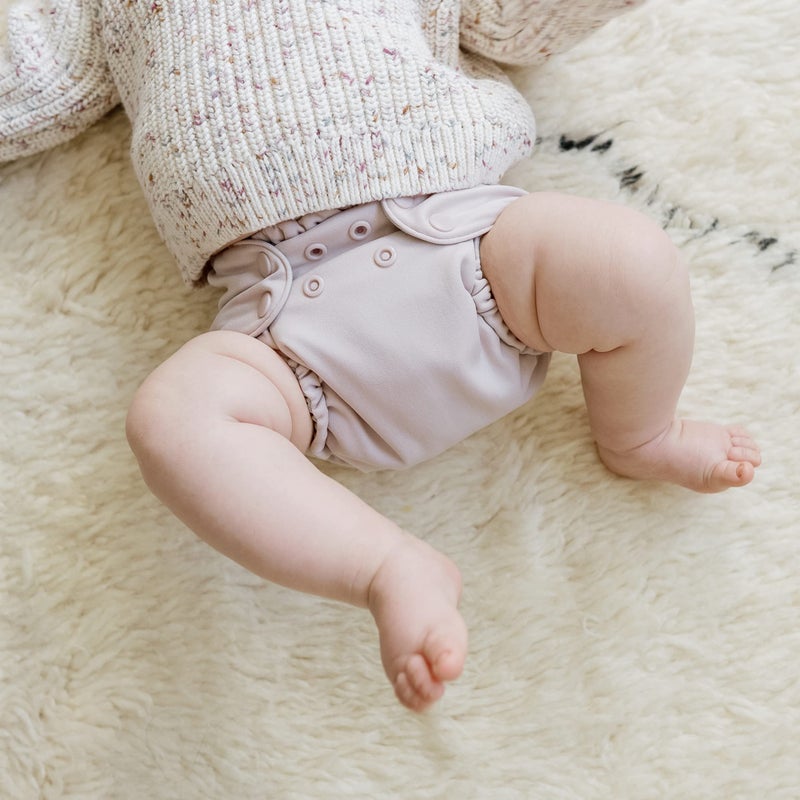 Esembly Cloth Diaper Cover - Reusable Swim Diaper, Waterproof, Breathable - Adjustable Outer Layer Over Absorbent Inner for Blowout Protection - Amethyst, Size 2 (18-35lbs) - Image 2